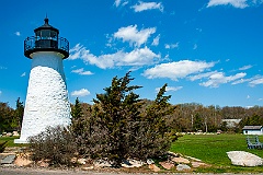 Ned's Point Light Tower in Veteran's Memorial Park